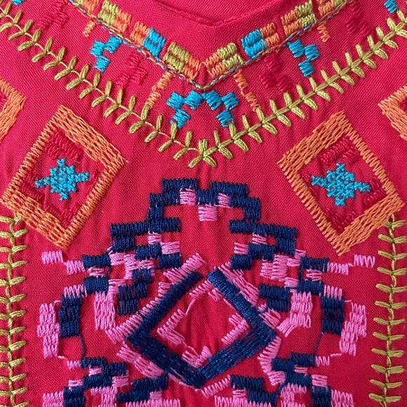 Higustar Embroidered Short Sleeve V Neck Boho Mexican Style Blouse Peasant Tops - Picture 9 of 10